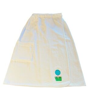 Boca Terry Women's White Spa Wear Swim Coverup with Golf Motif